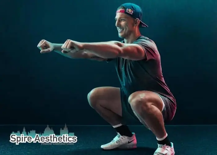 Image of man build leg muscle Wilmslow through exercise