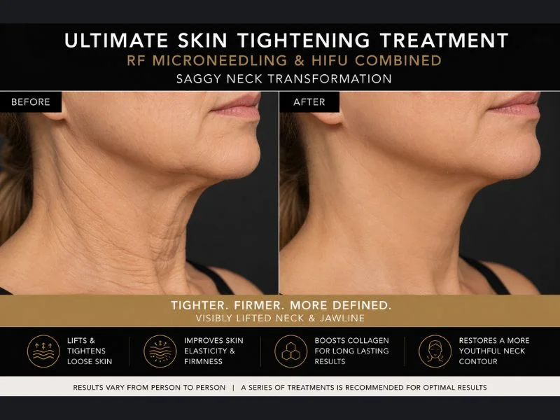 before and after Ultimate skin tightening treatment Wilmslow